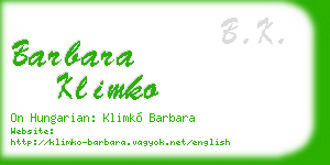 barbara klimko business card