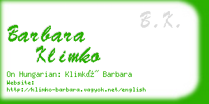 barbara klimko business card